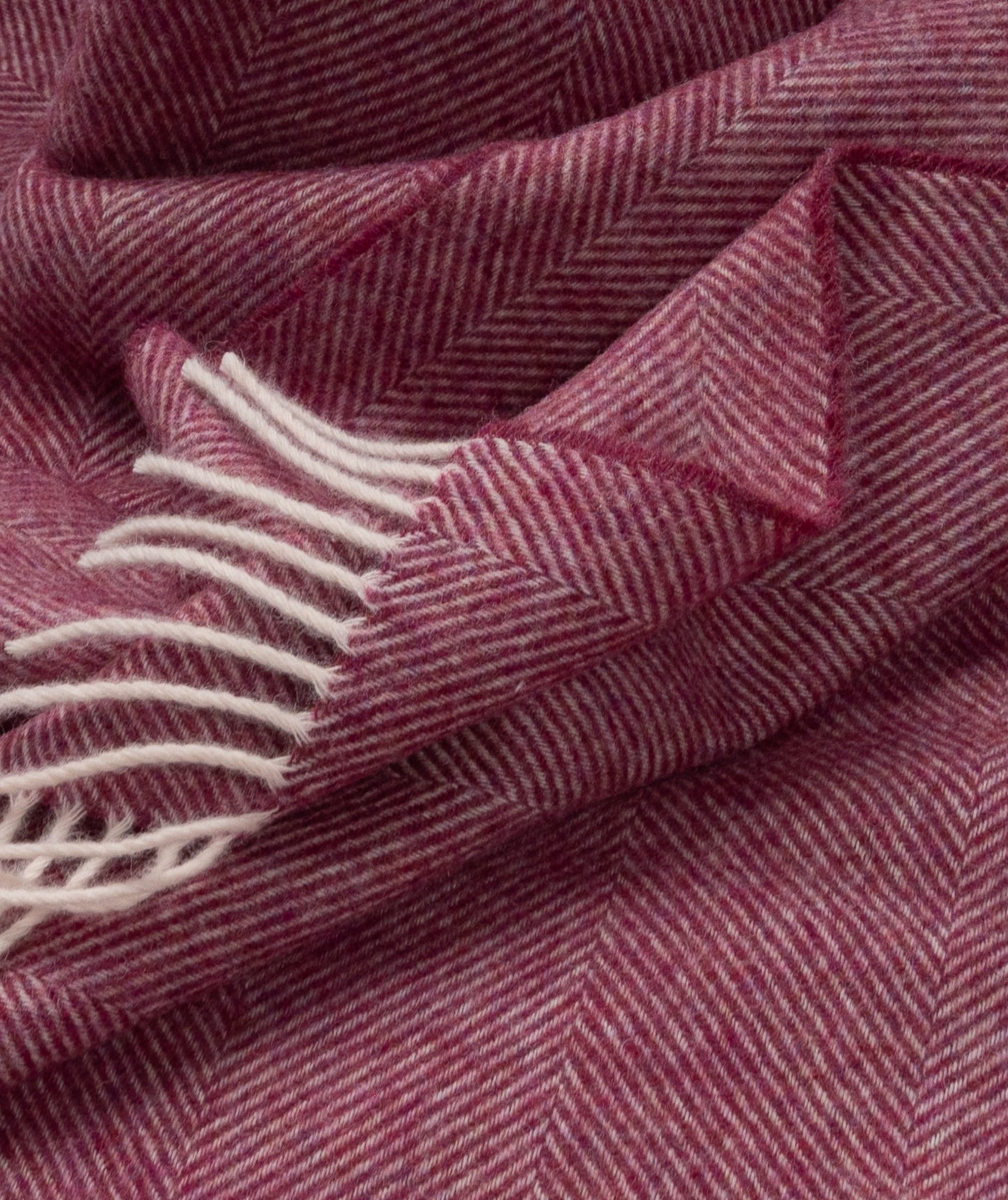 Southampton Home Shetland Lambswool Herringbone Throw – Berry | Woven in England-Throws and Blankets-[bar code]-Prince of Scots