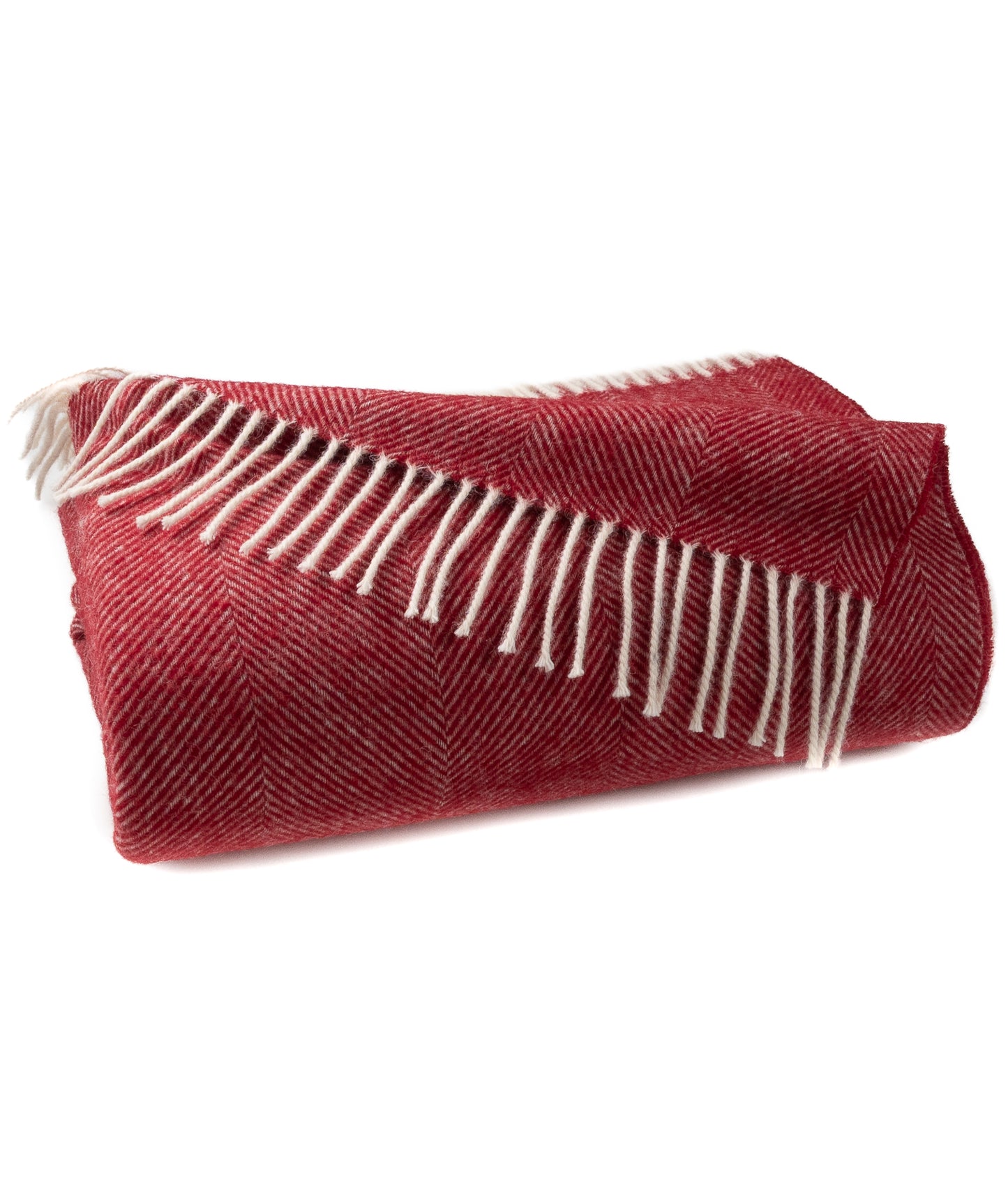 Southampton Home Shetland Lambswool Herringbone Throw (Cherry)-Throws and Blankets-[bar code]-Prince of Scots