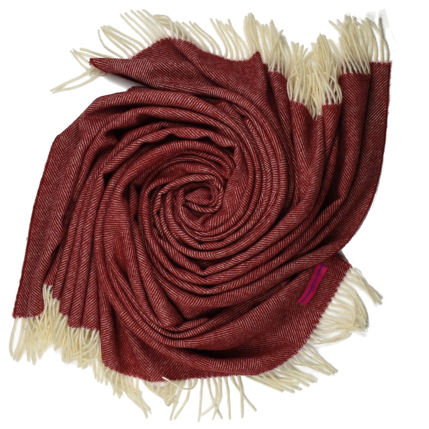 Southampton Home Wool Herringbone Throw (Cherry)-Throws and Blankets-Prince of Scots-810032750978-Q028001-22-Prince of Scots