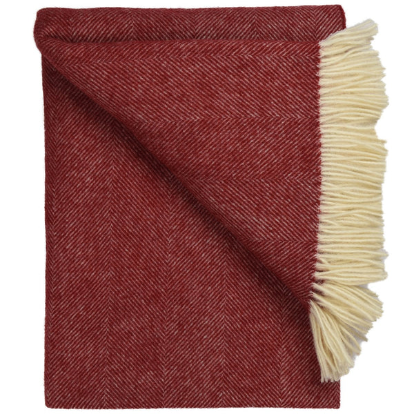 Southampton Home Wool Herringbone Throw (Cherry)-Throws and Blankets-Prince of Scots-810032750978-Q028001-22-Prince of Scots