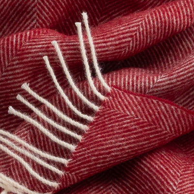 Southampton Home Shetland Lambswool Herringbone Throw (Cherry)-Throws and Blankets-[bar code]-Prince of Scots