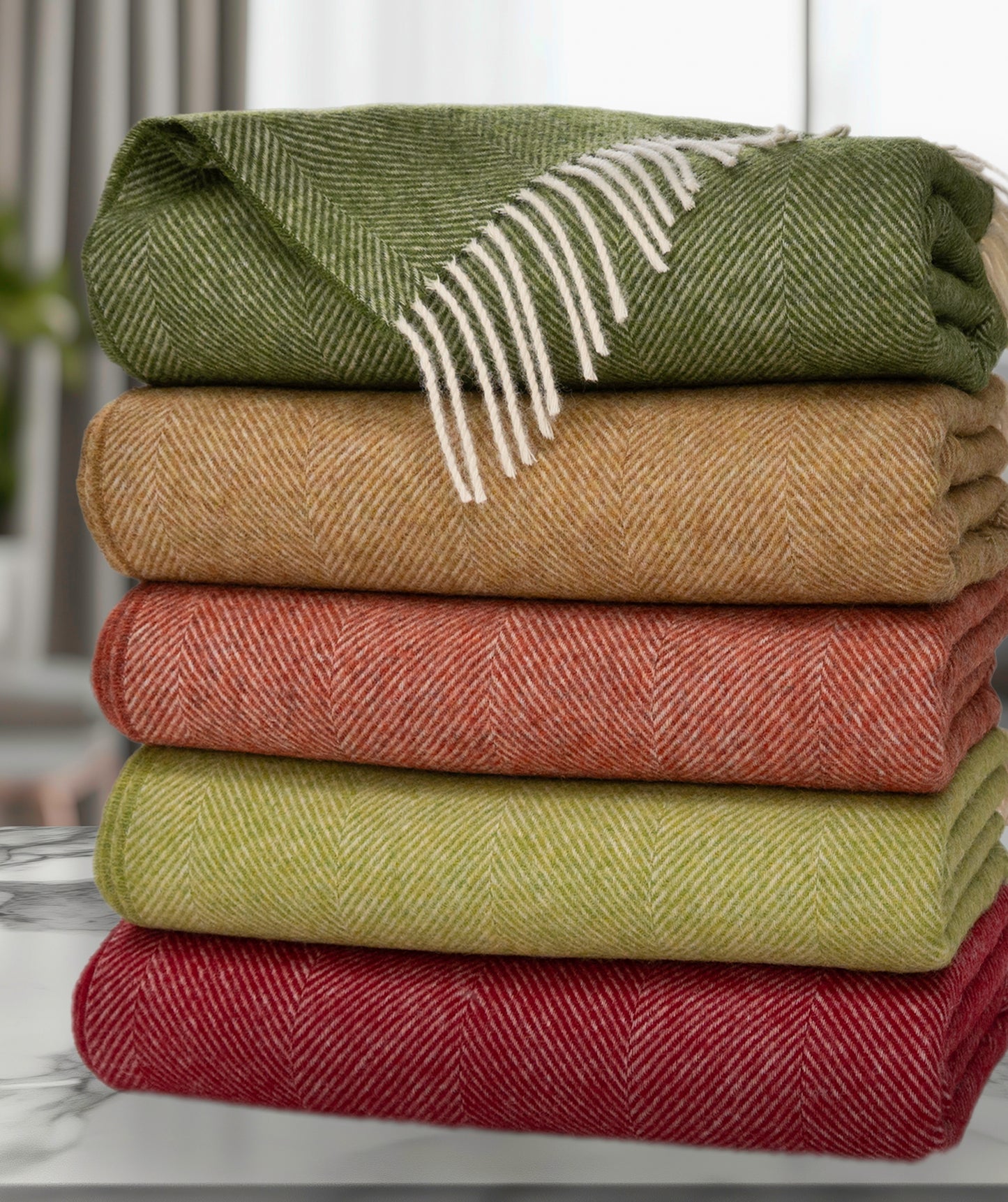 Southampton Home Shetland Lambswool Herringbone Throw (Cherry)-Throws and Blankets-[bar code]-Prince of Scots