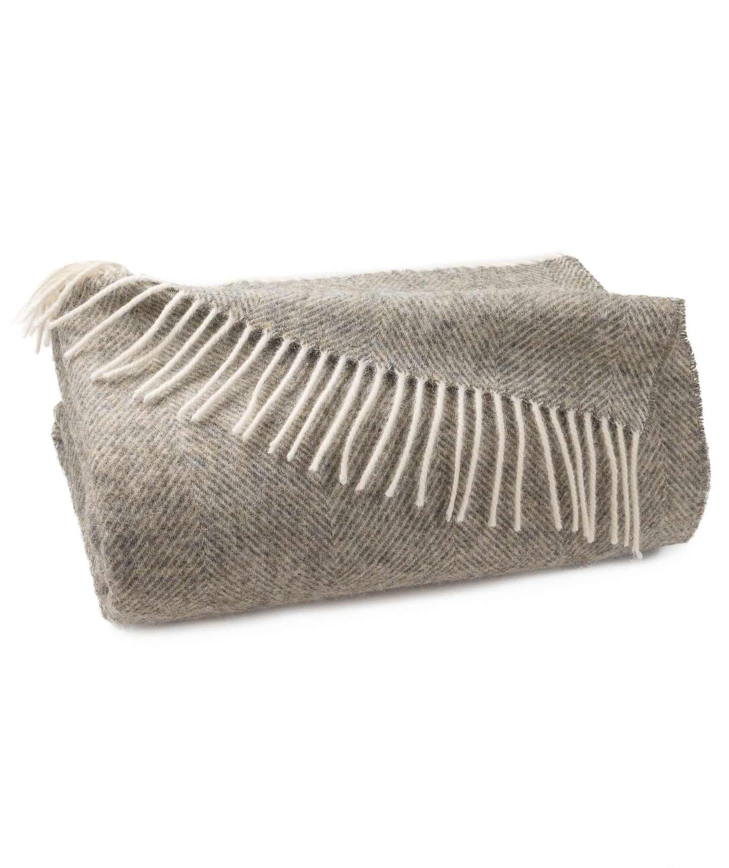 Southampton Home Shetland Lambswool Herringbone Throw – Estate Grey | Woven in England-Throws and Blankets-[bar code]-Prince of Scots