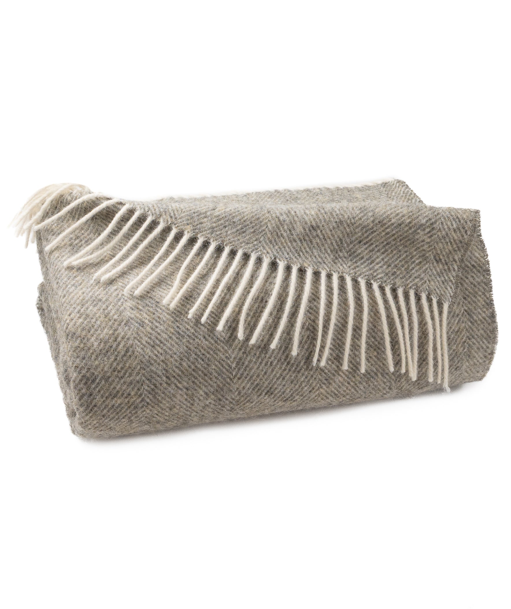 Southampton Home Shetland Lambswool Herringbone Throw – Estate Grey | Woven in England-Throws and Blankets-[bar code]-Prince of Scots
