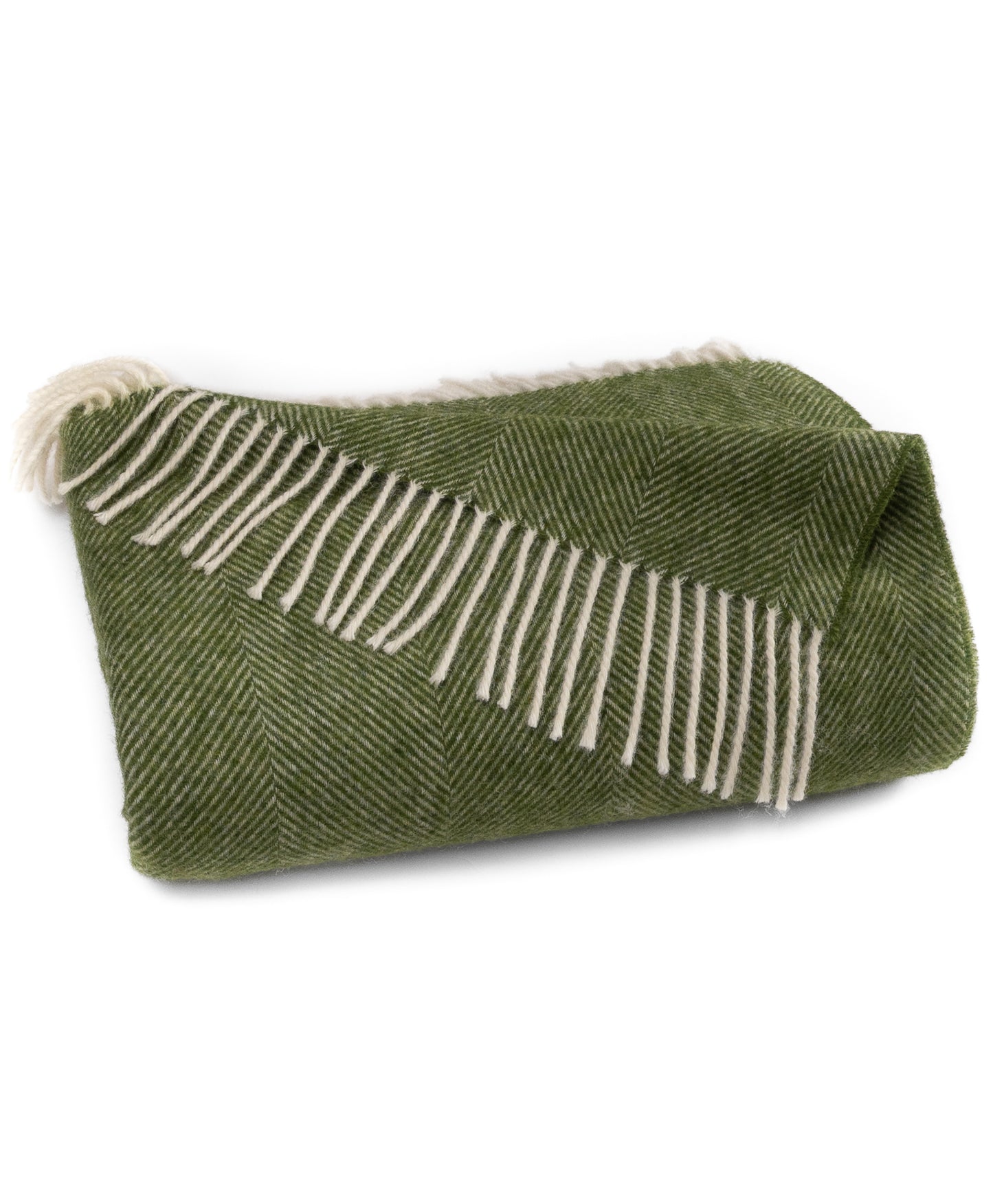 Southampton Home Shetland Lambswool Herringbone Throw – Evergreen | Woven in England-Throws and Blankets-[bar code]-Prince of Scots