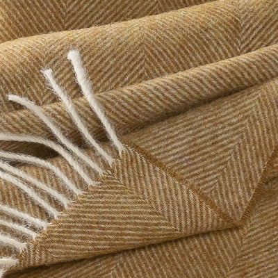 Southampton Home Shetland Lambswool Herringbone Throw – Gold | Woven in England-Throws and Blankets-[bar code]-Prince of Scots