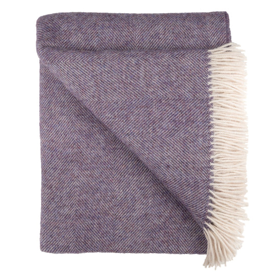 Southampton Home Wool Herringbone Throw (Lavender)-Throws and Blankets-[bar code]-Q028001-18-Prince of Scots