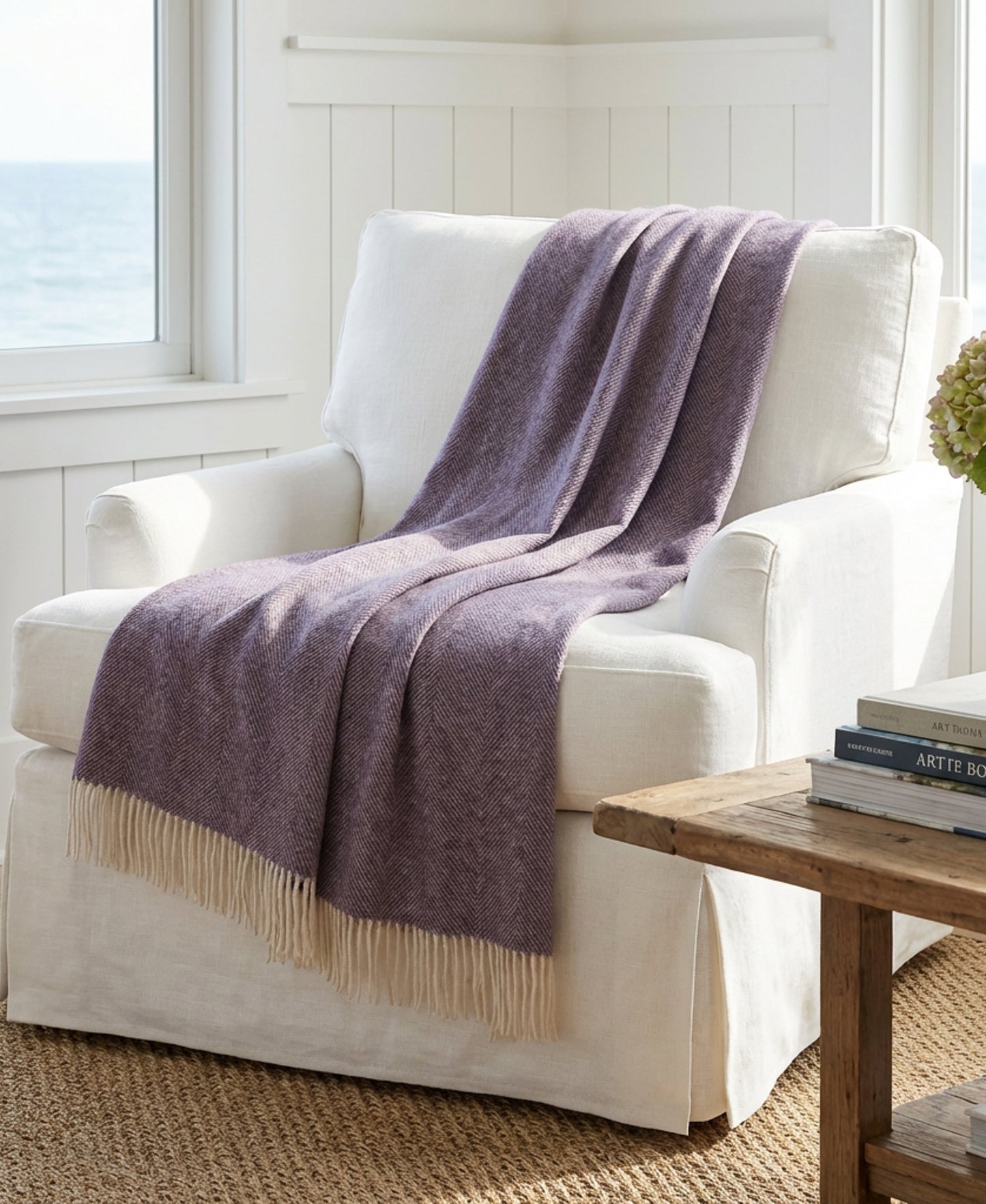 Southampton Home Shetland Lambswool Herringbone Throw – Lavender | Woven in England-Throws and Blankets-[bar code]-Prince of Scots