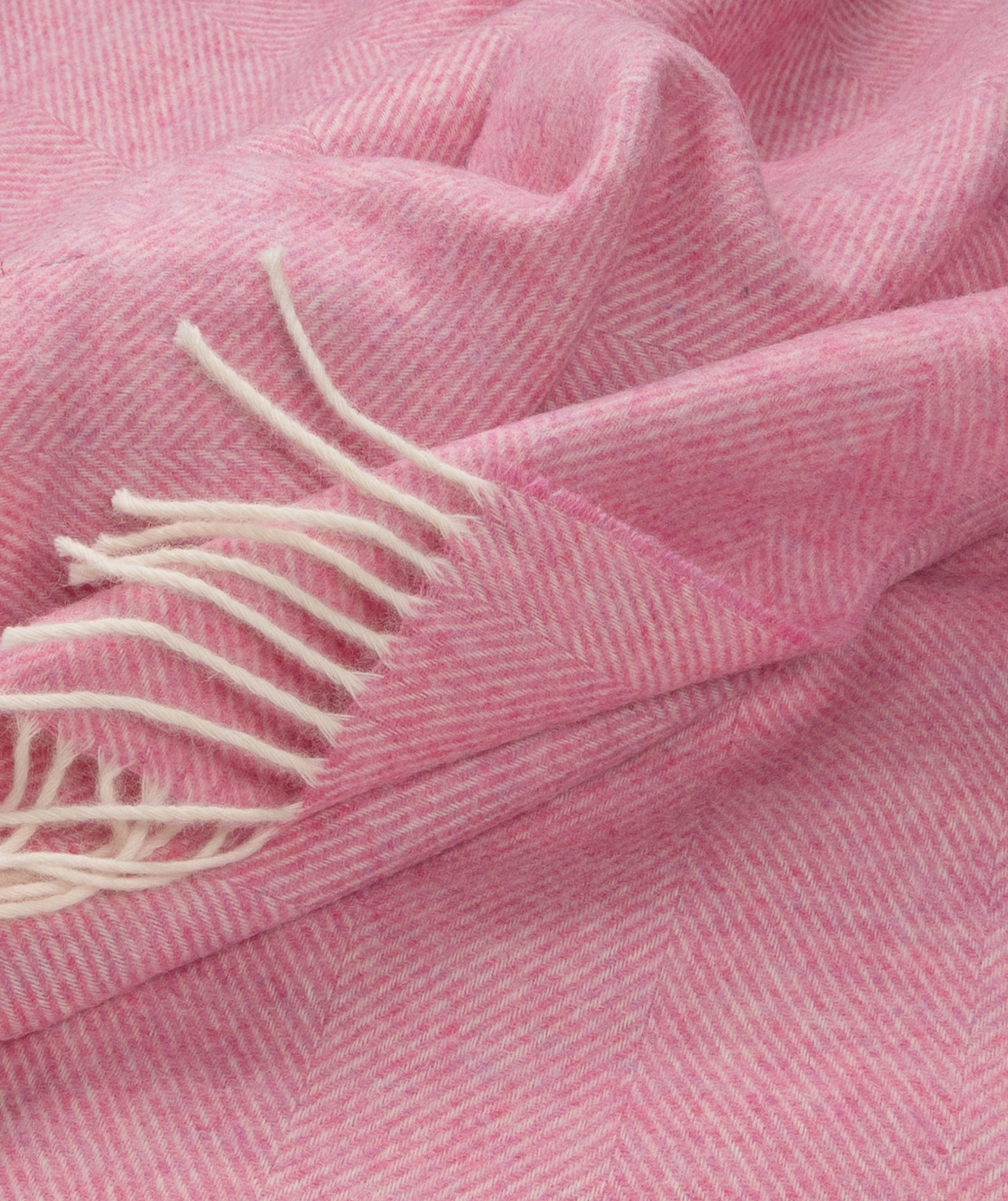 Southampton Home Shetland Lambswool Herringbone Throw – Light Pink | Woven in England-Throws and Blankets-[bar code]-Prince of Scots