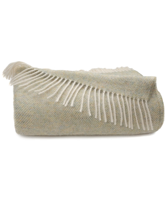 Southampton Home Shetland Lambswool Herringbone Throw – Meadow | Woven in England-Throws and Blankets-[bar code]-Prince of Scots