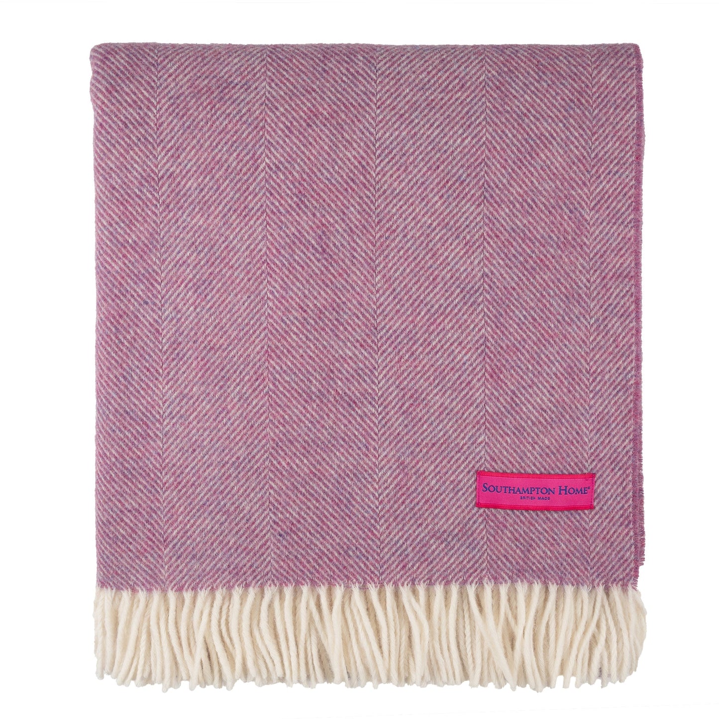 Southampton Home Wool Herringbone Throw (Petal Pink)-Throws and Blankets-[bar code]-Q028001-08-Prince of Scots