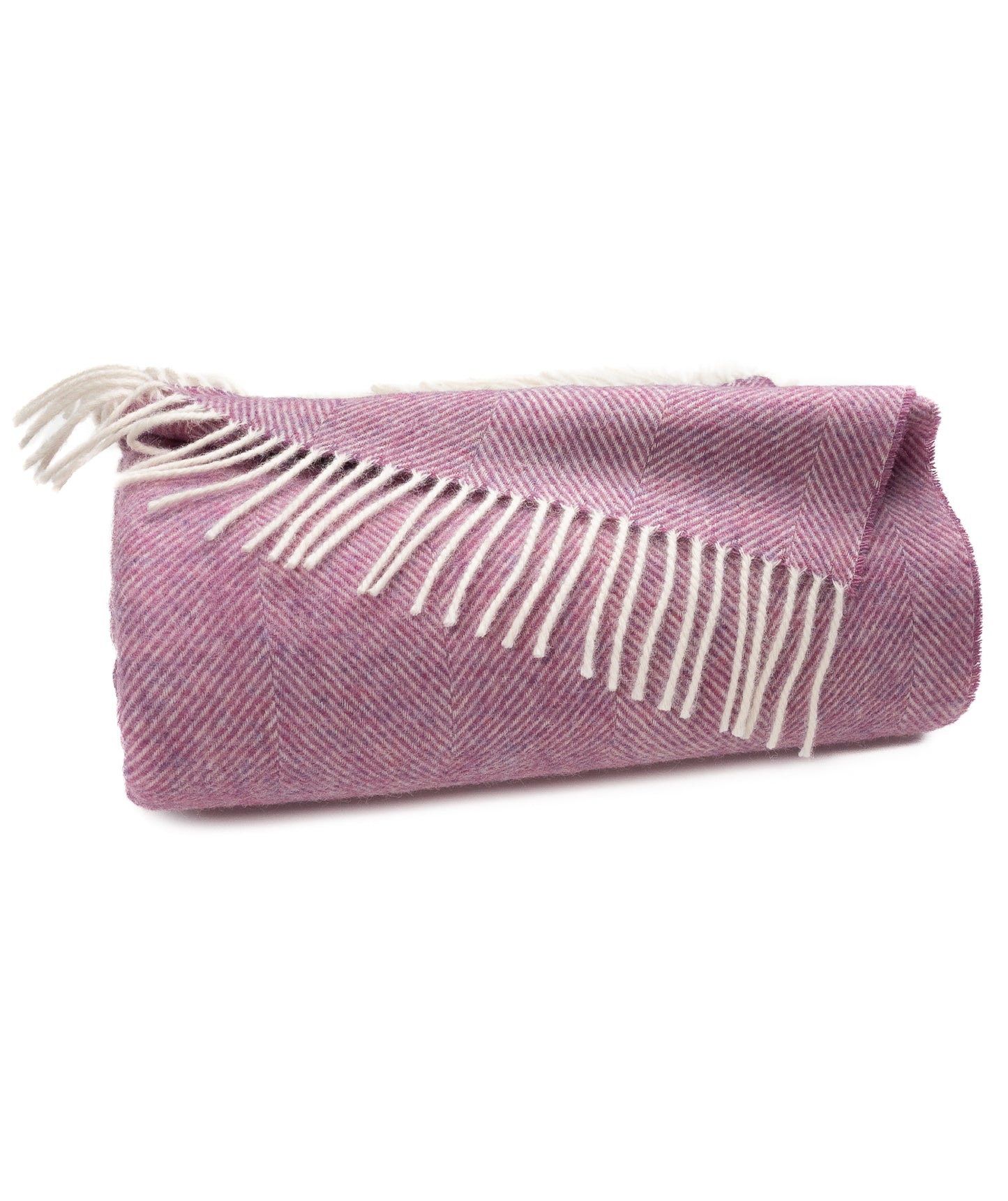 Southampton Home Shetland Lambswool Herringbone Throw – Petal Pink | Woven in England-Throws and Blankets-[bar code]-Prince of Scots