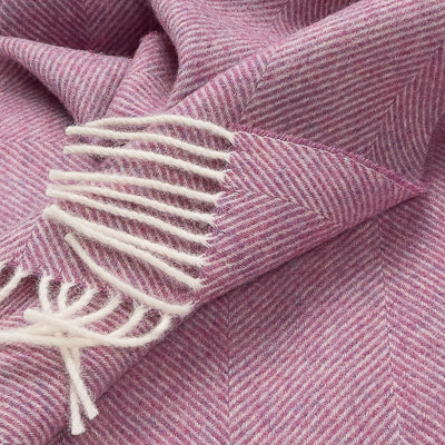 Southampton Home Shetland Lambswool Herringbone Throw – Petal Pink | Woven in England-Throws and Blankets-[bar code]-Prince of Scots