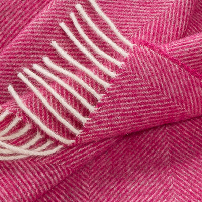 Southampton Home Shetland Lambswool Herringbone Throw – Pink | Woven in England-Throws and Blankets-[bar code]-Prince of Scots