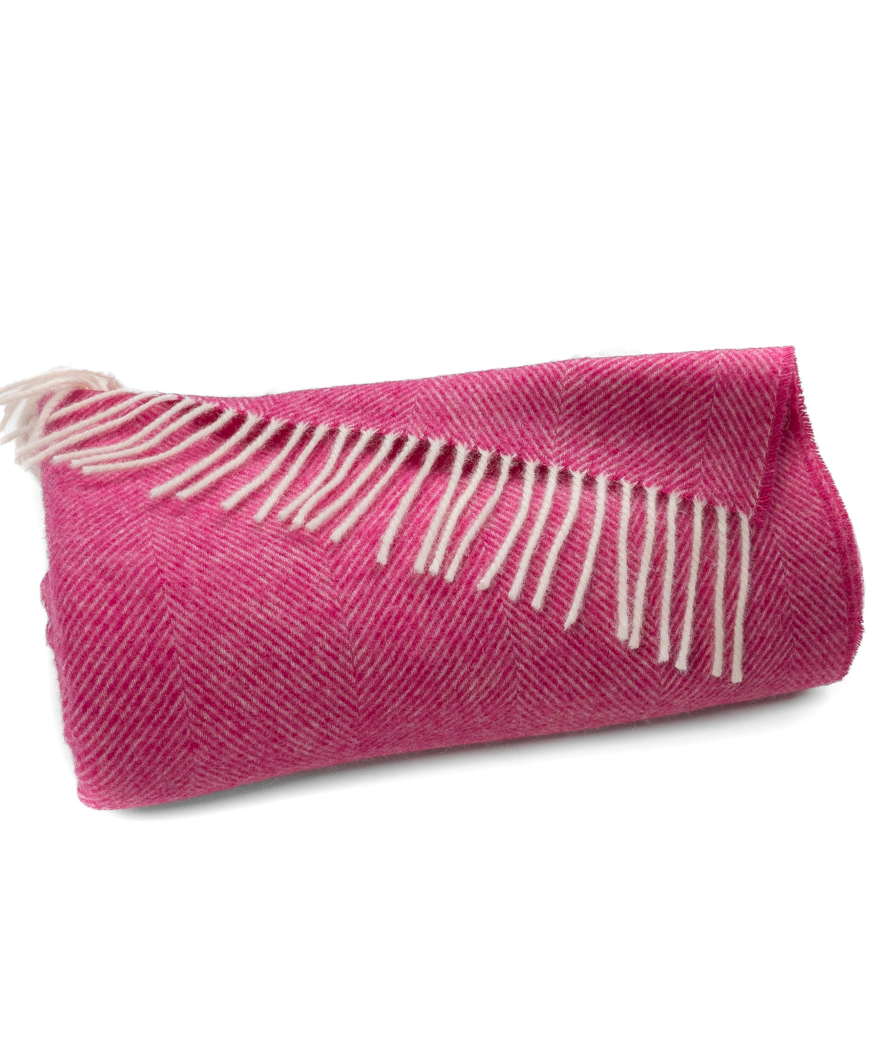Southampton Home Shetland Lambswool Herringbone Throw – Pink | Woven in England-Throws and Blankets-[bar code]-Prince of Scots
