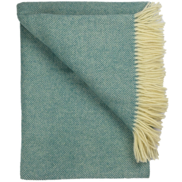 Southampton Home Wool Herringbone Throw (Sea Glass)-Throws and Blankets-Prince of Scots-810032750930-Q028001-12-Prince of Scots