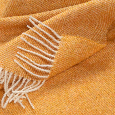 Southampton Home Shetland Lambswool Herringbone Throw – Tangerine | Woven in England-Throws and Blankets-[bar code]-Prince of Scots
