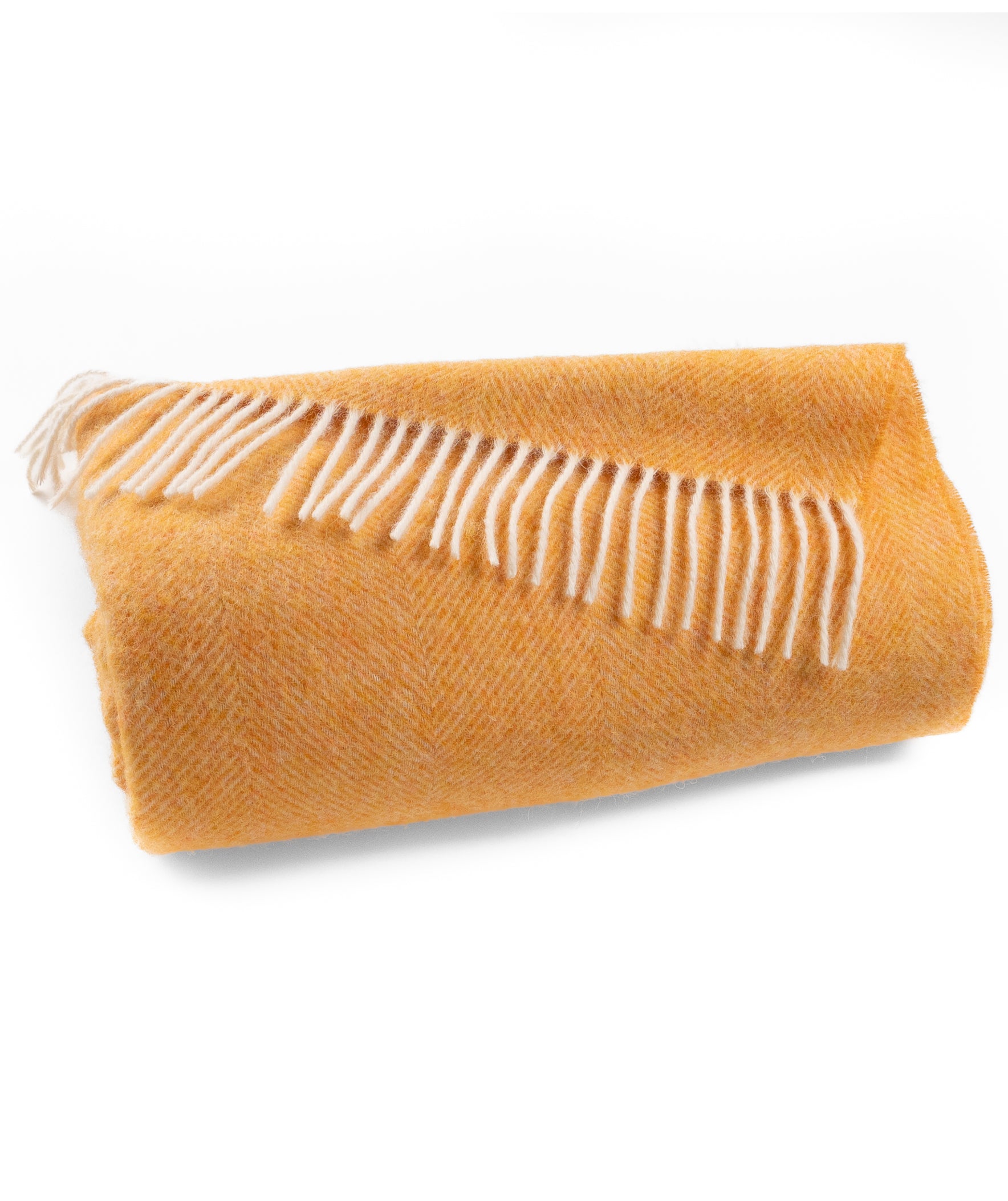 Southampton Home Shetland Lambswool Herringbone Throw – Tangerine | Woven in England-Throws and Blankets-[bar code]-Prince of Scots