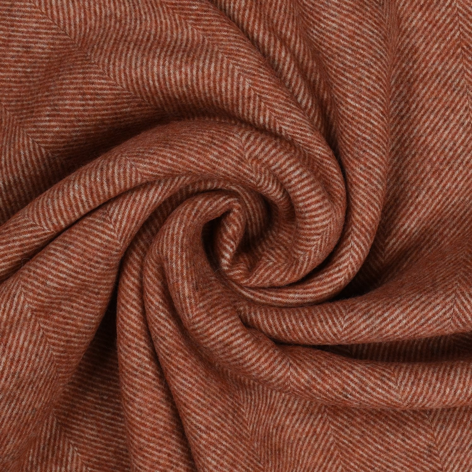 Southampton Home Wool Herringbone Throw (Terracotta)-Throws and Blankets-Prince of Scots-810032750947-Q028001-26-Prince of Scots