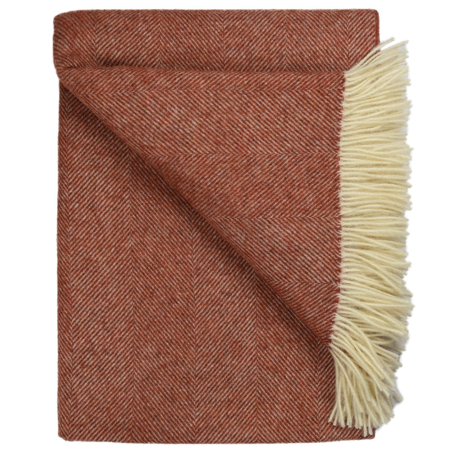 Southampton Home Wool Herringbone Throw (Terracotta)-Throws and Blankets-Prince of Scots-810032750947-Q028001-26-Prince of Scots