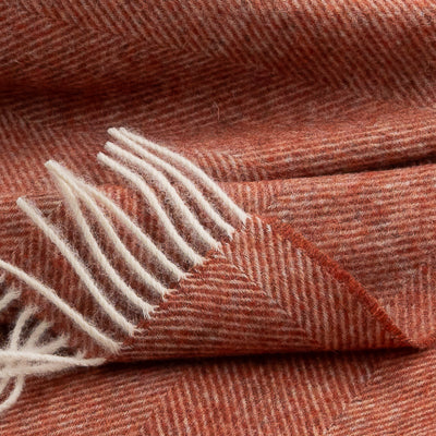 Southampton Home Shetland Lambswool Herringbone Throw – Terracotta | Woven in England-Throws and Blankets-[bar code]-Prince of Scots