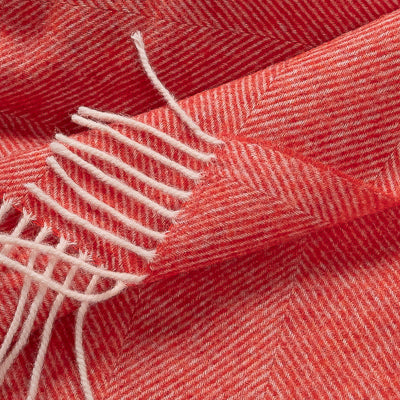 Southampton Home Shetland Lambswool Herringbone Throw – Watermelon | Woven in England-Throws and Blankets-[bar code]-Prince of Scots