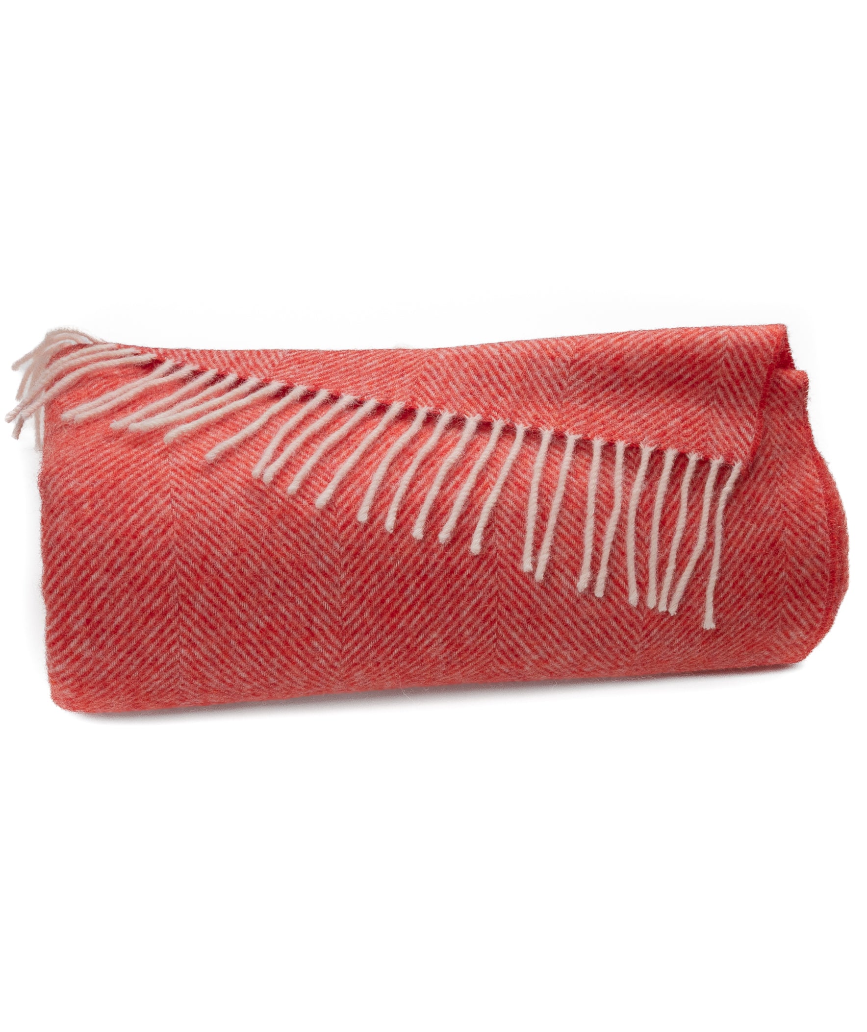 Southampton Home Shetland Lambswool Herringbone Throw – Watermelon | Woven in England-Throws and Blankets-[bar code]-Prince of Scots