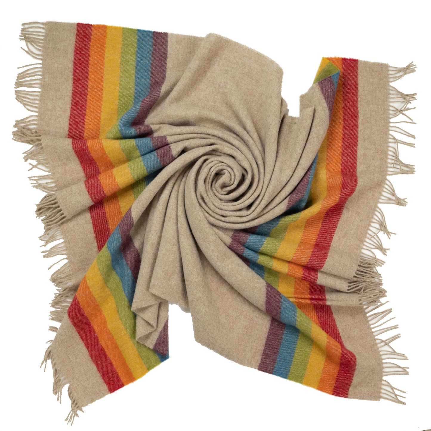 Southampton Home Merino Wool American Pride Throw ~ Tan ~-Throws and Blankets-[bar code]-AmericanPrideTan-Prince of Scots