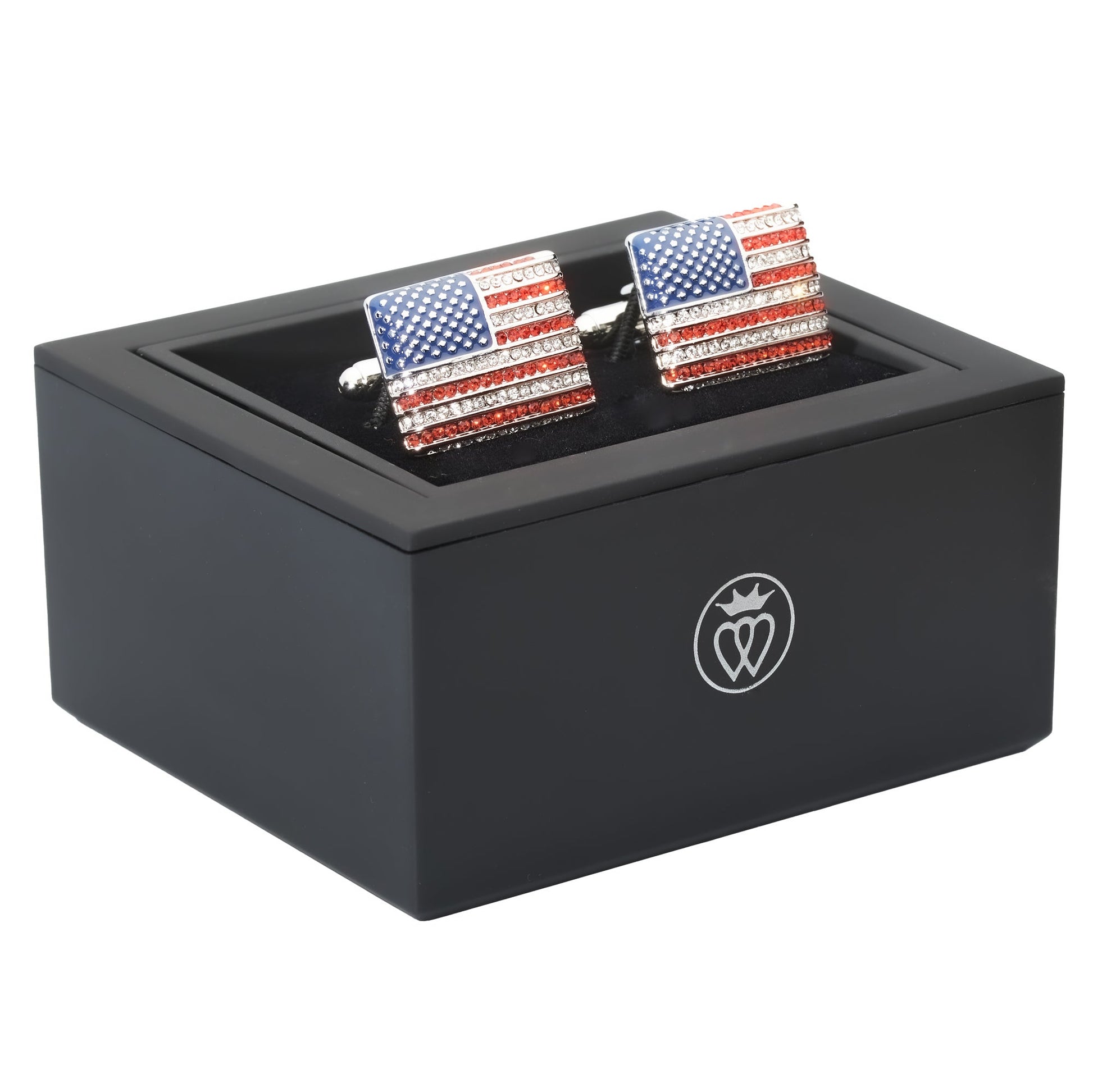 Stars & Stripes Crystal Cufflinks-Men's Gifts-[bar code]-CrystalStars&Stripes-Prince of Scots