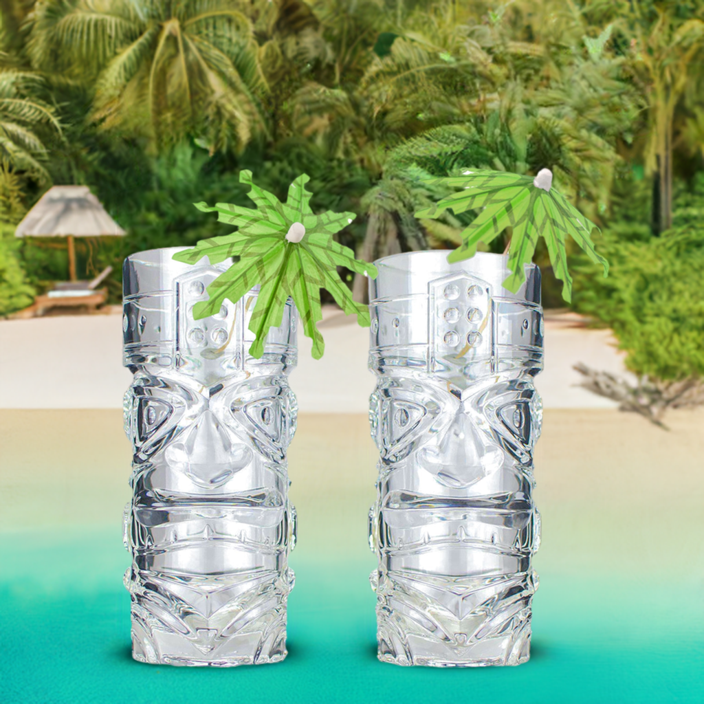 The Original Tiki Glass Party in a Box-Tumblers-Prince of Scots-810032752613-TikiGlass-PalmTree-Prince of Scots