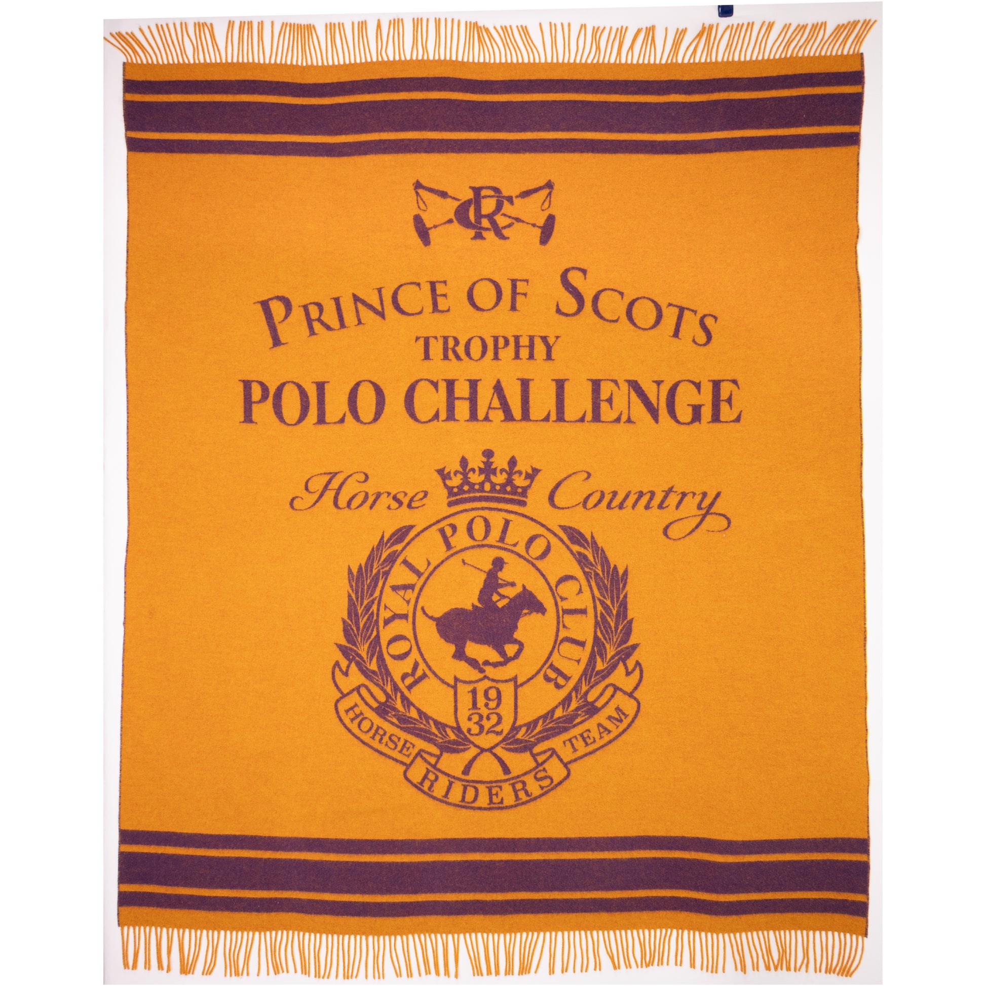 The Polo Challenge Throw – Extra-Fine Italian Merino Wool | 56" x 72"-Throws and Blankets-[bar code]-Prince of Scots