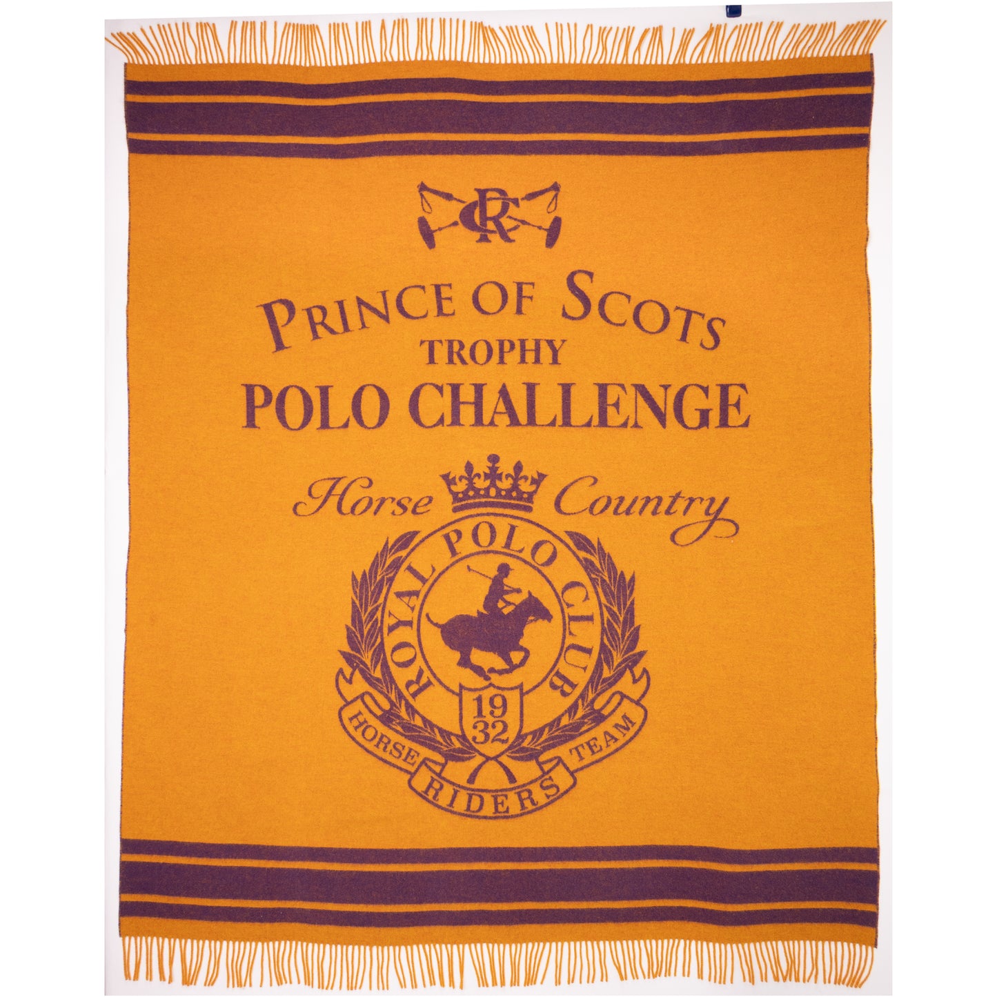 The Polo Challenge Throw – Extra-Fine Italian Merino Wool | 56" x 72"-Throws and Blankets-[bar code]-Prince of Scots