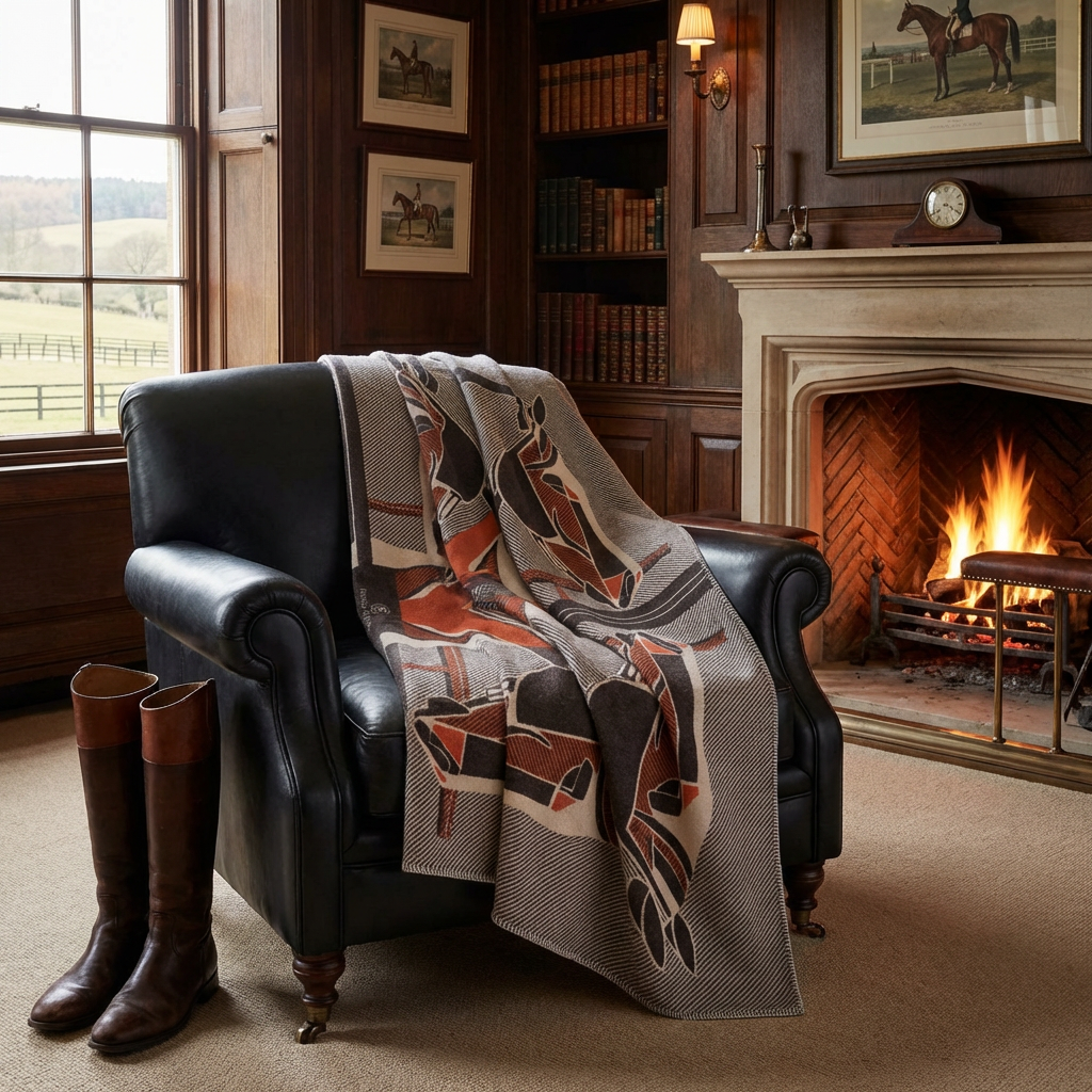 The Thoroughbred Throw – Extra-Fine Italian Merino Wool | 56" x 80"-Throws and Blankets-[bar code]-Prince of Scots
