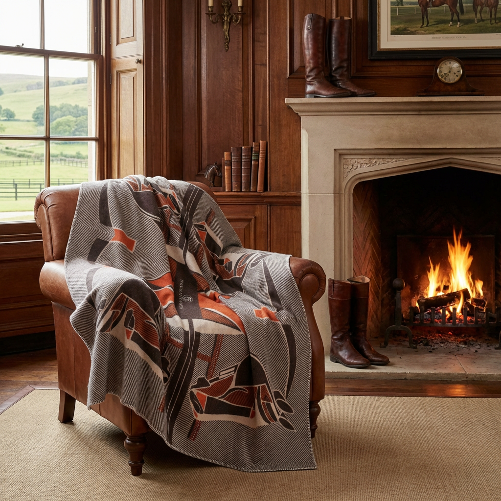 The Thoroughbred Throw – Extra-Fine Italian Merino Wool | 56" x 80"-Throws and Blankets-[bar code]-Prince of Scots