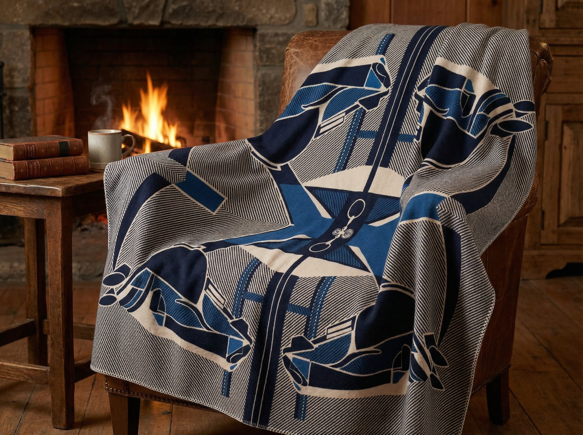 The Thoroughbred Throw – Extra-Fine Italian Merino Wool | 57" x 74" Blue-Throws and Blankets-[bar code]-Prince of Scots