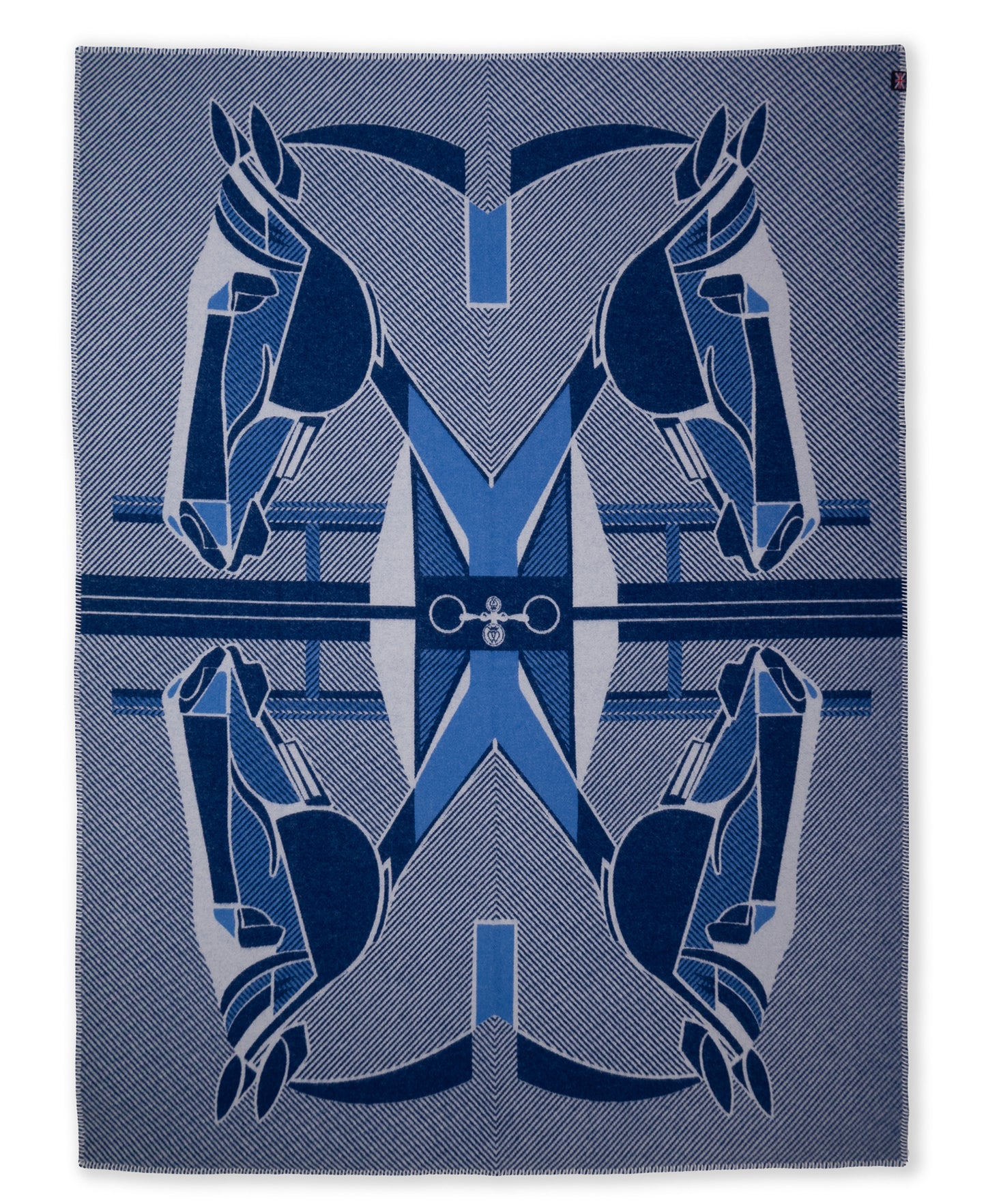The Thoroughbred Throw – Extra-Fine Italian Merino Wool | 57" x 74" Blue-Throws and Blankets-[bar code]-Prince of Scots