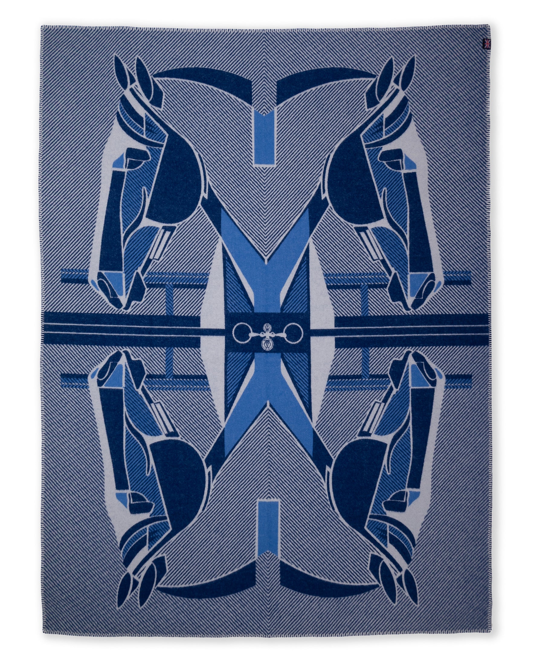 The Thoroughbred Throw – Extra-Fine Italian Merino Wool | 57" x 74" Blue-Throws and Blankets-[bar code]-Prince of Scots