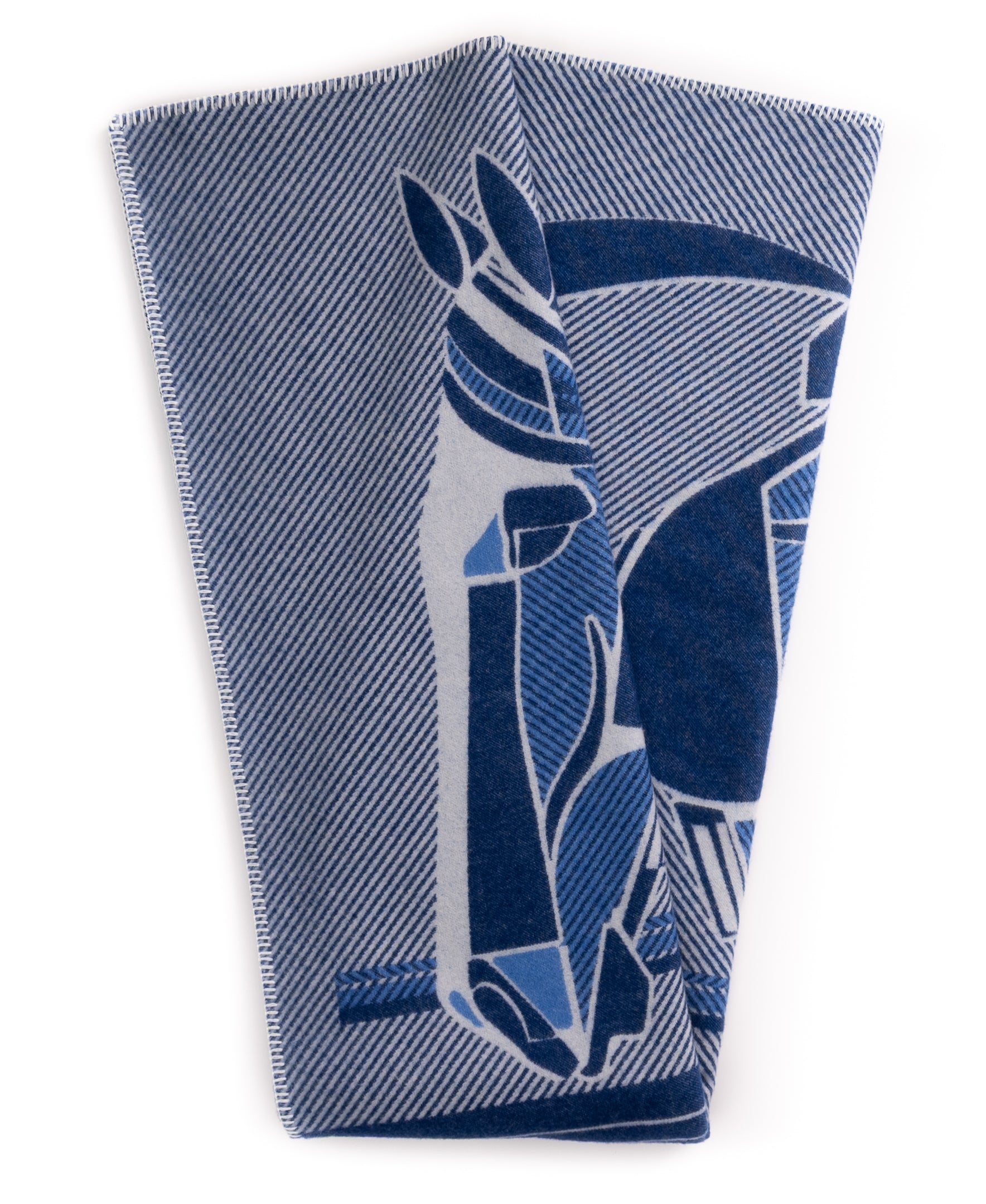 The Thoroughbred Throw – Extra-Fine Italian Merino Wool | 57" x 74" Blue-Throws and Blankets-[bar code]-Prince of Scots
