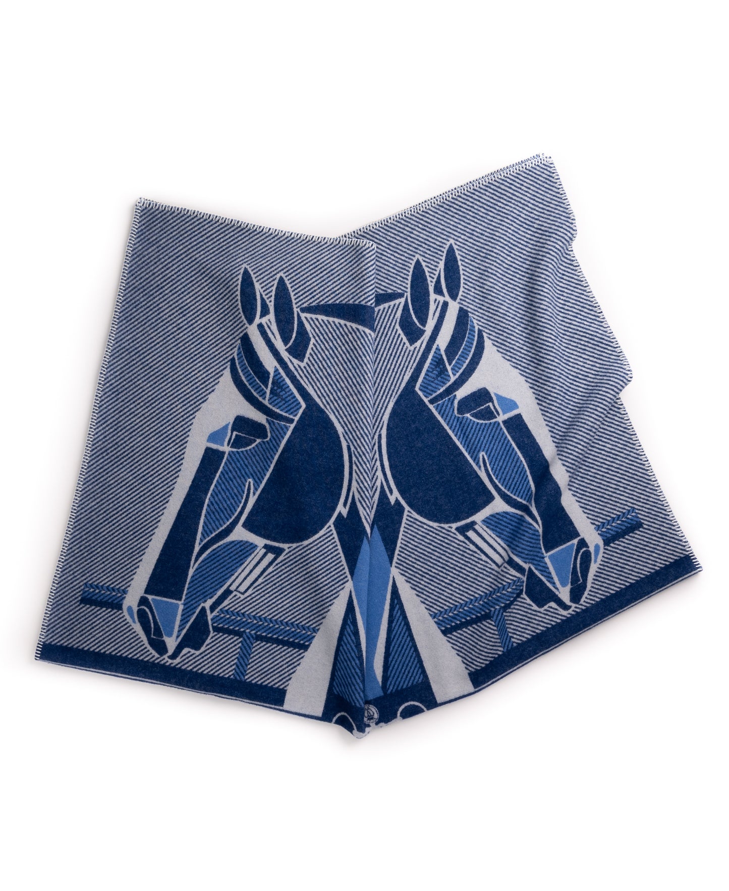 The Thoroughbred Throw – Extra-Fine Italian Merino Wool | 57" x 74" Blue-Throws and Blankets-[bar code]-Prince of Scots