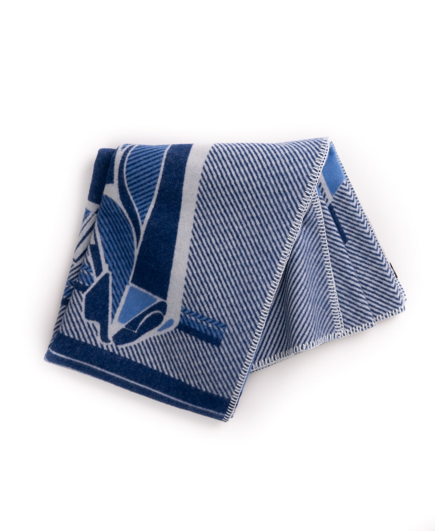 The Thoroughbred Throw – Extra-Fine Italian Merino Wool | 57" x 74" Blue-Throws and Blankets-[bar code]-Prince of Scots