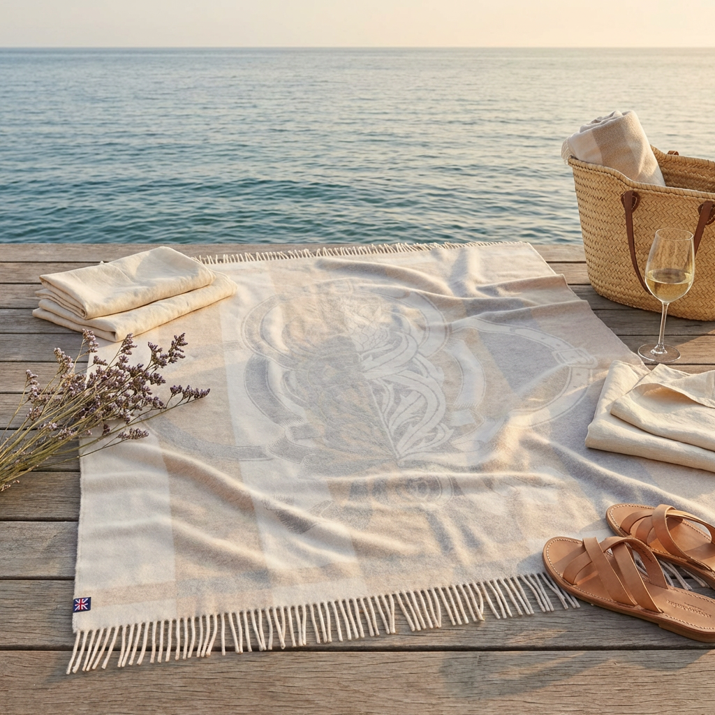 Thistle Reign Reversible Throw – Extra-Fine Italian Merino Wool | 56" x 72"-Blankets-[bar code]-Prince of Scots