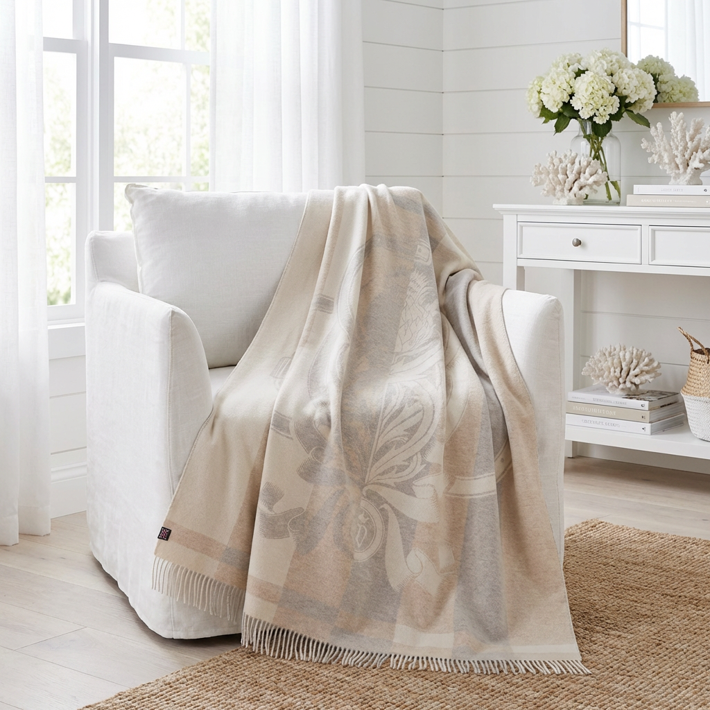 Thistle Reign Reversible Throw – Extra-Fine Italian Merino Wool | 56" x 72"-Blankets-[bar code]-Prince of Scots