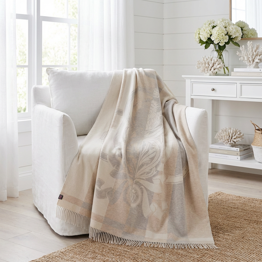 Thistle Reign Reversible Throw – Extra-Fine Italian Merino Wool | 56" x 72"-Blankets-[bar code]-Prince of Scots