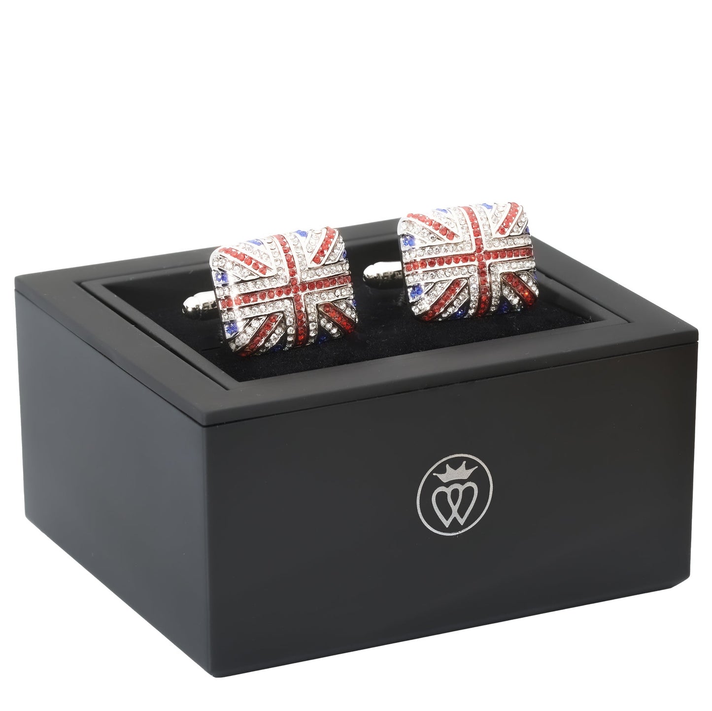 Union Jack Crystal Cufflinks-Men's Gifts-[bar code]-CrystalUnionJack-Prince of Scots