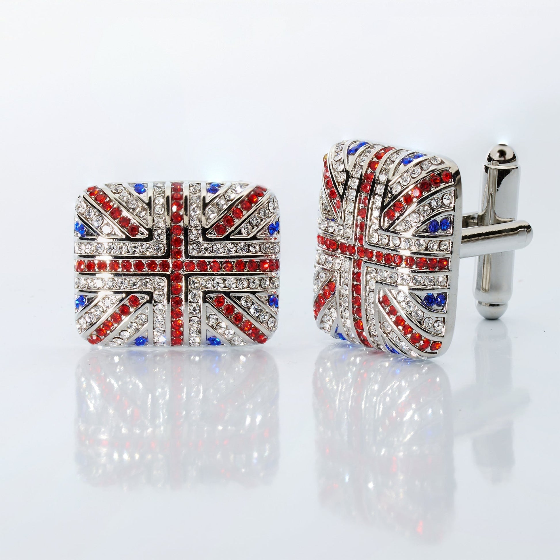 Union Jack Crystal Cufflinks-Gifts-[bar code]-CrystalUnionJack-Prince of Scots