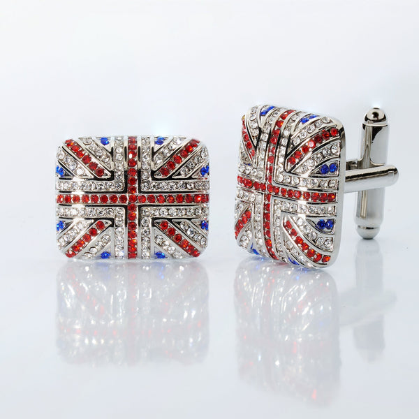 Union Jack Crystal Cufflinks-Gifts-[bar code]-CrystalUnionJack-Prince of Scots