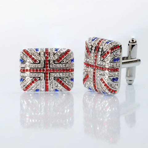 Union Jack Crystal Cufflinks-Gifts-[bar code]-CrystalUnionJack-Prince of Scots