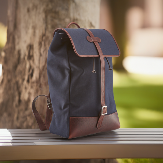 WANDERLUST Cotswold Canvas Backpack ~ Classic Navy-Luggage-[bar code]-NavyCanvasBackPack-Prince of Scots