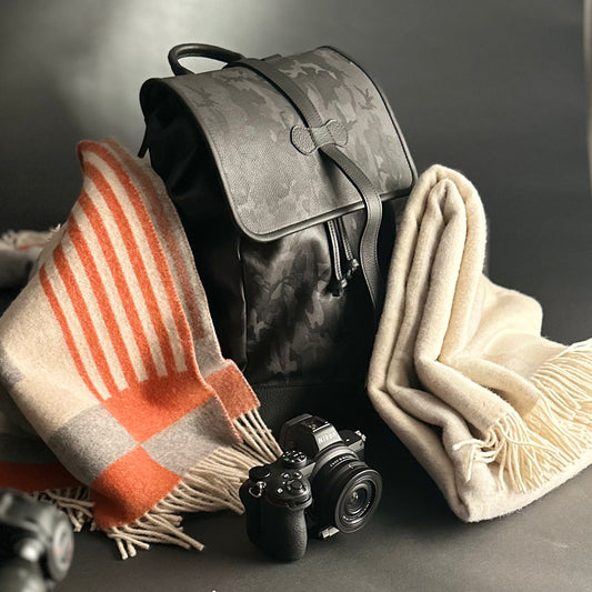 WANDERLUST Leather Duffle Bag ~ Grey Camo-Luggage-[bar code]-Prince of Scots