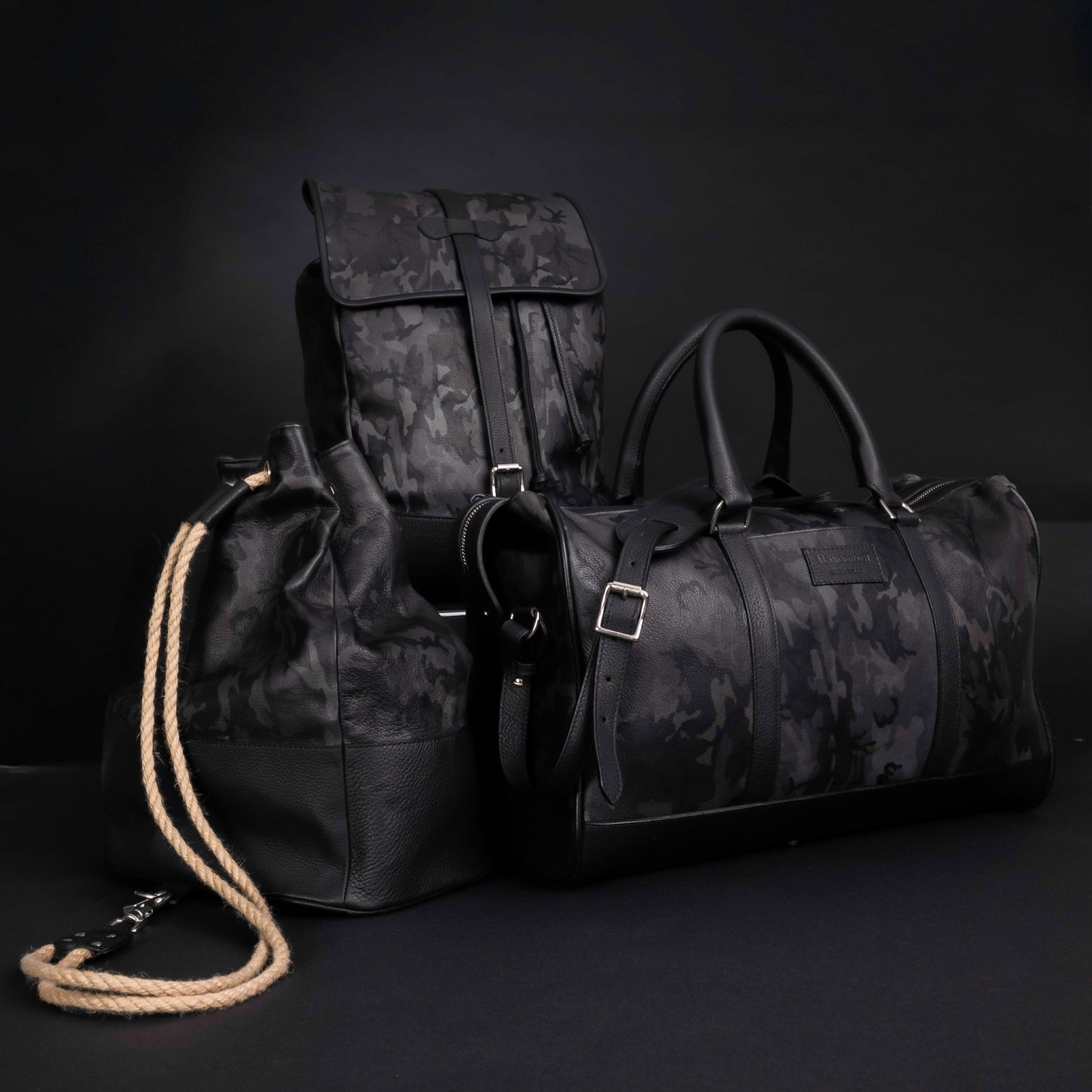 WANDERLUST Leather Duffle Bag ~ Grey Camo-Luggage-[bar code]-Prince of Scots